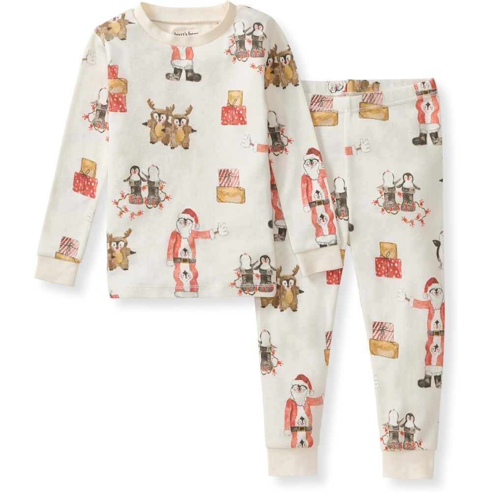 image:imageBurts Bees Baby Organic Cotton Pajamas for Boys 100 Cotton Pajama Set for Toddlers and Kids Soft and Stretchable FabricSantas Little Helper