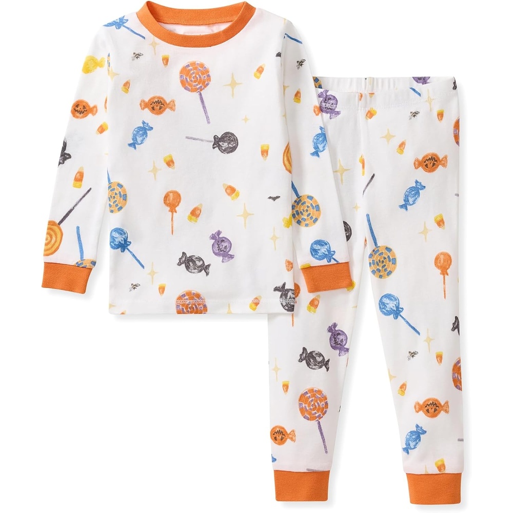 image:imageBurts Bees Baby Organic Cotton Pajamas for Boys 100 Cotton Pajama Set for Toddlers and Kids Soft and Stretchable FabricScary Sweets 1pack