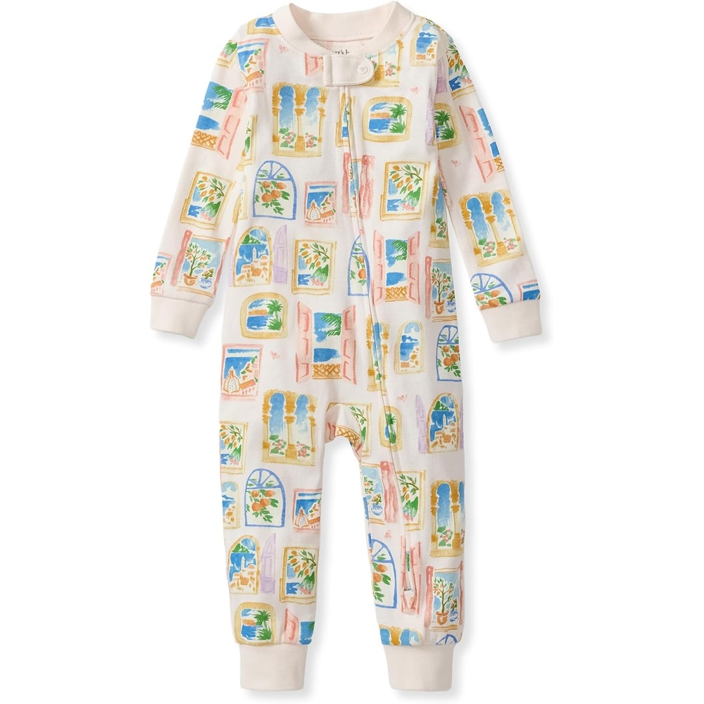 image:imageBurts Bees Baby Unisex Footless Sleeper Pajama 100 Organic Cotton SnugFit 1Piece ZipUp Jumpsuit for ToddlersSeaside View