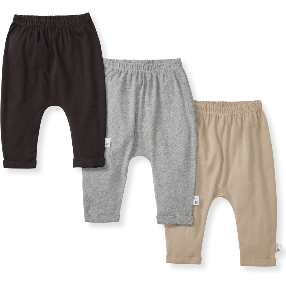 image:imageBurts Bees Baby Unisex Knit Jogger Pants 3Pack Baby Sweatpants 100 Organic Cotton Infant BottomsAsh Set 3pk