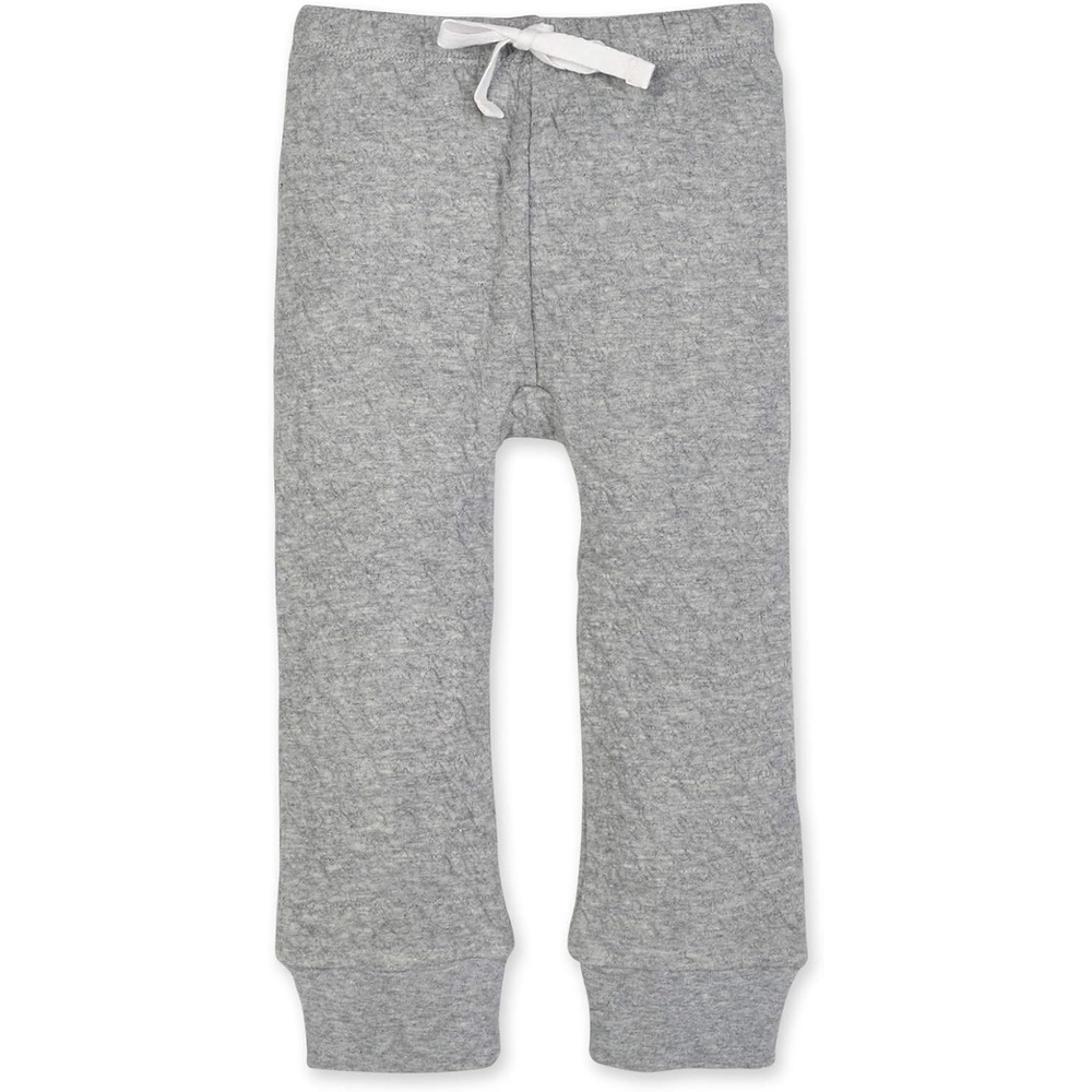 image:imageBurts Bees Baby Unisex Knit Pants Baby Quilted Sweatpants 100 Organic Cotton Infant BottomsQuilted Heather Grey