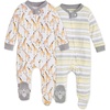 image:imageBurts Bees Baby Organic Cotton Sleep and Play Footed Pajamas for BoysGiraffe