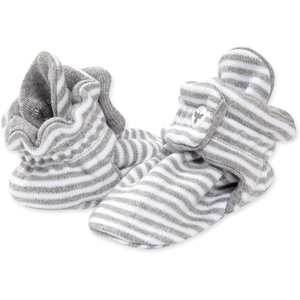 Burt’s Bees Baby Adjustable Baby Booties, 100% Organic Cotton, Easy On and Off Snap Boots, Snug Fit – Baby Essential(Heather Grey Stripe)