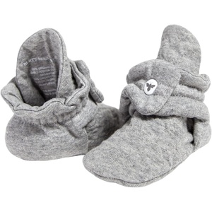 Burt’s Bees Baby Adjustable Baby Booties, 100% Organic Cotton, Easy On and Off Snap Boots, Snug Fit – Baby Essential(Quilted Heather Grey)