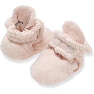 Burt’s Bees Baby Adjustable Baby Booties, 100% Organic Cotton, Easy On and Off Snap Boots, Snug Fit – Baby Essential(Quilted Pastel Pink)