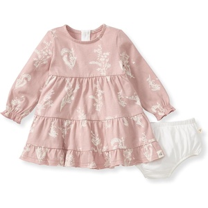 Burt’s Bees Baby Baby Girls’ Dress and Pantie Set, Infant & Toddler, Short & Long-Sleeve, 100% Organic Cotton(Little Wild Flower)