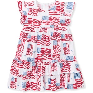 Burt’s Bees Baby Baby Girls’ Dress and Pantie Set, Infant & Toddler, Short & Long-Sleeve, 100% Organic Cotton(Magestic Flags)