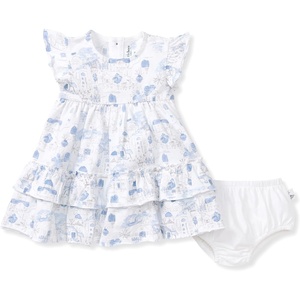 Burt’s Bees Baby Baby Girls’ Dress and Pantie Set, Infant & Toddler, Short & Long-Sleeve, 100% Organic Cotton(Santorini)
