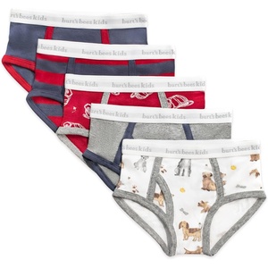 Burt’s Bees Baby Boys’ Brief Underwear 5-Pack, Organic Cotton Underwear for Boys, Easy Stretch Undies(Firefighter Hats)