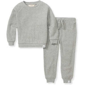 Burt’s Bees Baby Boys Shirt and Pant Set, Long Sleeve Top & Bottom Outfit Bundle, 100% Organic Cotton(Heather Grey Thermal)
