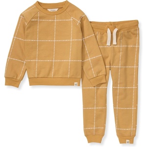 Burt’s Bees Baby Boys Shirt and Pant Set, Long Sleeve Top & Bottom Outfit Bundle, 100% Organic Cotton(Window Plaid)