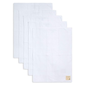 Burt’s Bees Baby Burp Cloths, 100% Organic Cotton Extra Absorbent Soft Fabric, Large Drool Cloths 17 x 11.75 in, 5-Pack(Cloud White Solid)