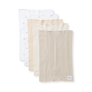Burt’s Bees Baby Burp Cloths, 100% Organic Cotton Extra Absorbent Soft Fabric, Large Drool Cloths 17 x 11.75 in, 5-Pack(Golden Bee)