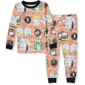 Burt’s Bees Baby Organic Cotton Pajamas for Boys, 100% Cotton Pajama Set for Toddlers and Kids, Soft and Stretchable Fabric(Haunted Castle)