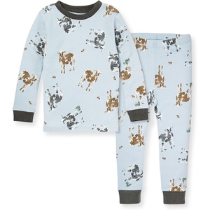 Burt’s Bees Baby Organic Cotton Pajamas for Boys, 100% Cotton Pajama Set for Toddlers and Kids, Soft and Stretchable Fabric(Mr Moo)