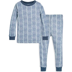 Burt’s Bees Baby Organic Cotton Pajamas for Boys, 100% Cotton Pajama Set for Toddlers and Kids, Soft and Stretchable Fabric(Watercolor Chevron)