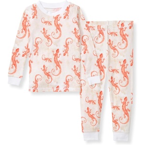 Burt’s Bees Baby Organic Cotton Pajamas for Boys, 100% Cotton Pajama Set for Toddlers and Kids, Soft and Stretchable Fabric(Watercolor Gecko)