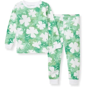 Burt’s Bees Baby Organic Cotton Pajamas for Girls,100% Cotton Pajama Set(Artsy Clover)