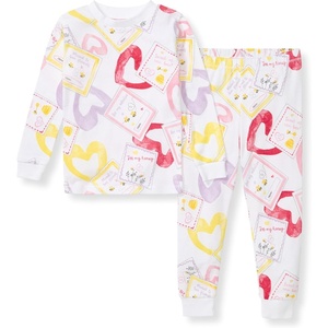 Burt’s Bees Baby Organic Cotton Pajamas for Girls,100% Cotton Pajama Set(Bee Mine)