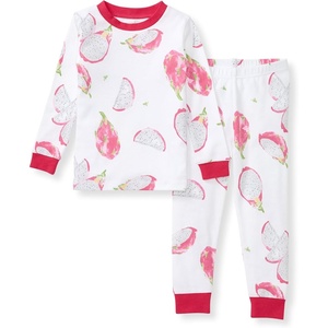 Burt’s Bees Baby Organic Cotton Pajamas for Girls,100% Cotton Pajama Set(Dragon Fruit)