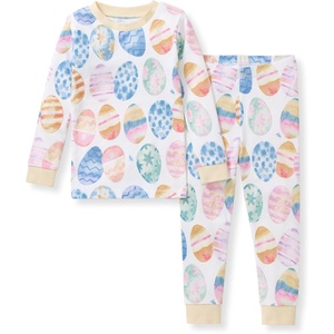 Burt’s Bees Baby Organic Cotton Pajamas for Girls,100% Cotton Pajama Set(Easter Eggs)