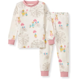 Burt’s Bees Baby Organic Cotton Pajamas for Girls,100% Cotton Pajama Set(Fall Carnival)