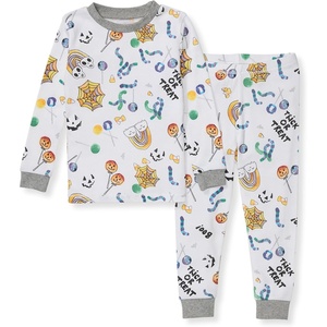 Burt’s Bees Baby Organic Cotton Pajamas for Girls,100% Cotton Pajama Set(Halloween Treats)