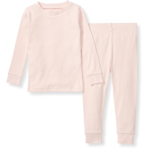 Burt’s Bees Baby Organic Cotton Pajamas for Girls,100% Cotton Pajama Set(Pink Solid Rib)