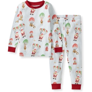 Burt’s Bees Baby Organic Cotton Pajamas for Girls,100% Cotton Pajama Set(Santa in the Sky)