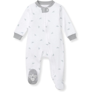 Burt’s Bees Baby Organic Cotton Sleep and Play Footed Pajamas for Boys(Blue Golden Bee)