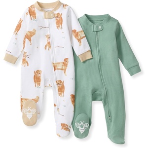 Burt’s Bees Baby Organic Cotton Sleep and Play Footed Pajamas for Boys(Golden Retriever)