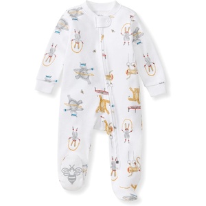 Burt’s Bees Baby Organic Cotton Sleep and Play Footed Pajamas for Boys(Jungle Gym)