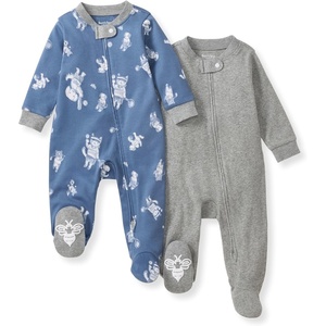 Burt’s Bees Baby Organic Cotton Sleep and Play Footed Pajamas for Boys(Play Ball)