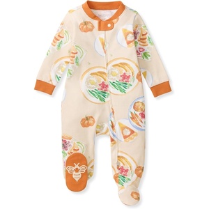 Burt’s Bees Baby Organic Cotton Sleep and Play Footed Pajamas for Boys(Thanksgiving Table 1-pack)