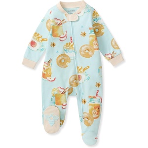 Burt’s Bees Baby Organic Cotton Sleep and Play Footed Pajamas for Girls, Zipper PJ Newborn Sleeper with Non-Slip Bee Grips(Hot Apple Cider 1-pack)