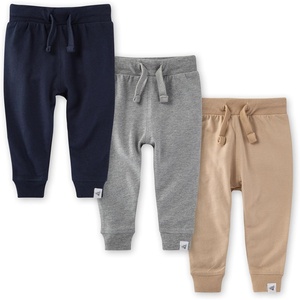 Burt’s Bees Baby Unisex Knit Jogger Pants, 3-Pack Baby Sweatpants, 100% Organic Cotton Infant Bottoms(Midnight Joggers 3pk)