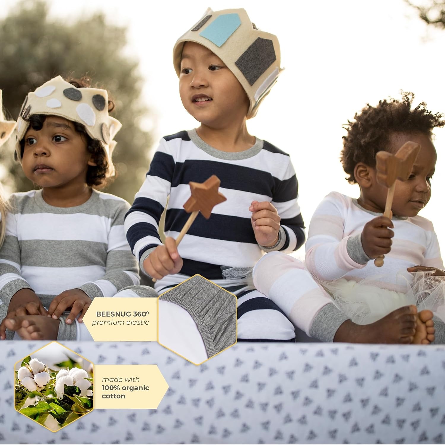 image:imageBurts Bees Baby Fitted Crib Sheet Girls Boys amp Unisex 100 Organic Cotton Crib Sheet for Standard Crib amp Toddler MattressesGrey Bees
