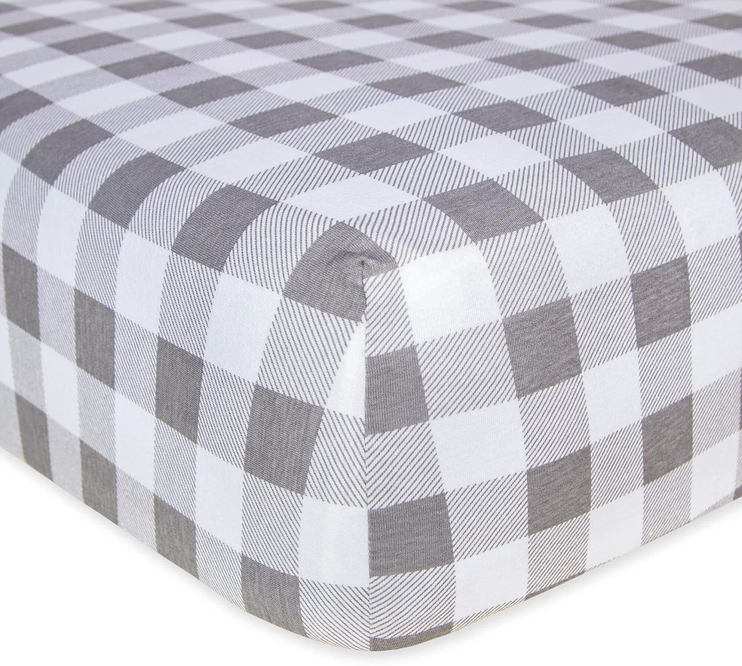 image:imageBurts Bees Baby Fitted Crib Sheet Girls Boys amp Unisex 100 Organic Cotton Crib Sheet for Standard Crib amp Toddler MattressesGrey Check