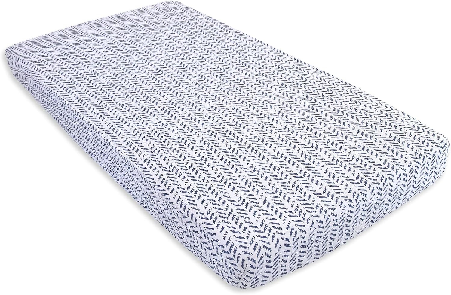 image:imageBurts Bees Baby Fitted Crib Sheet Girls Boys amp Unisex 100 Organic Cotton Crib Sheet for Standard Crib amp Toddler MattressesIndigo Pattern