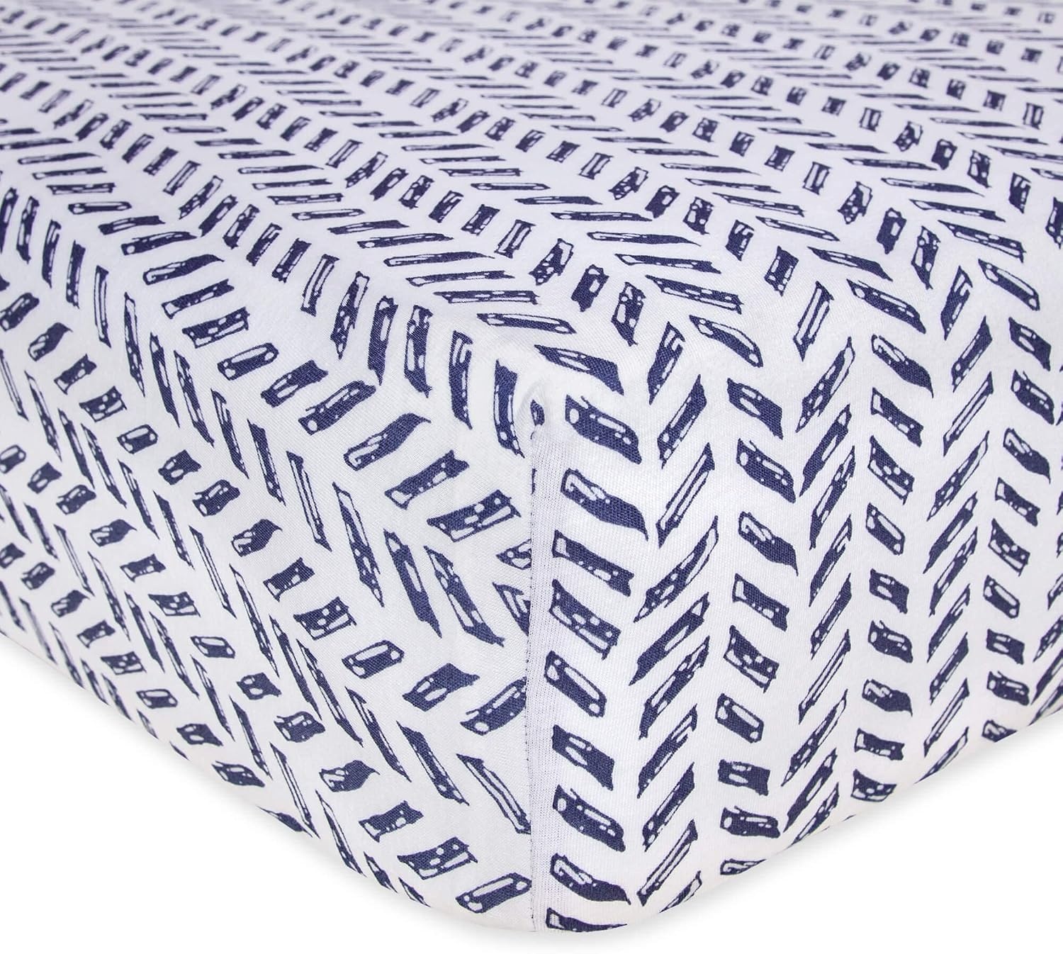image:imageBurts Bees Baby Fitted Crib Sheet Girls Boys amp Unisex 100 Organic Cotton Crib Sheet for Standard Crib amp Toddler MattressesIndigo Pattern