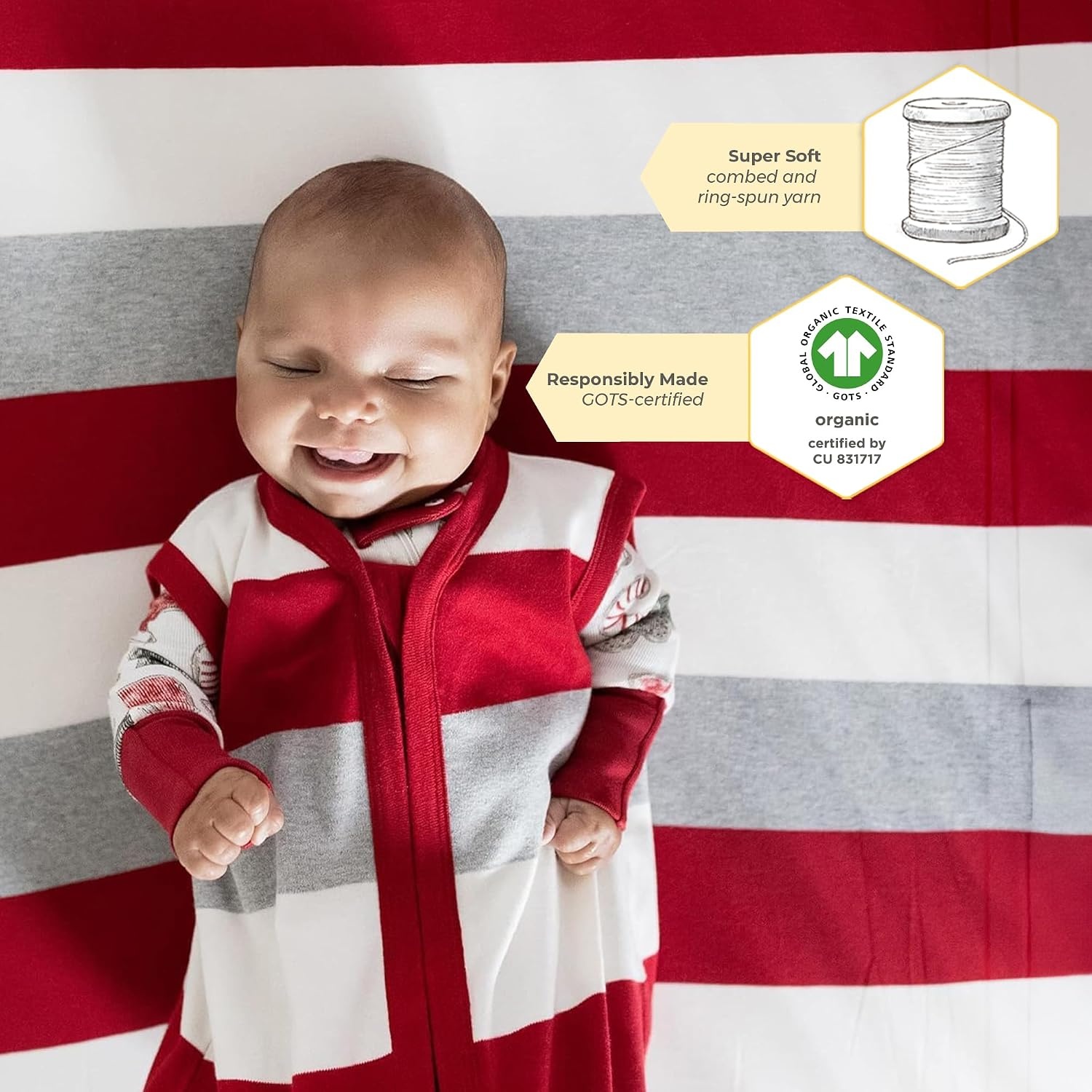 image:imageBurts Bees Baby Fitted Crib Sheet Girls Boys amp Unisex 100 Organic Cotton Crib Sheet for Standard Crib amp Toddler MattressesJumbo Stripe