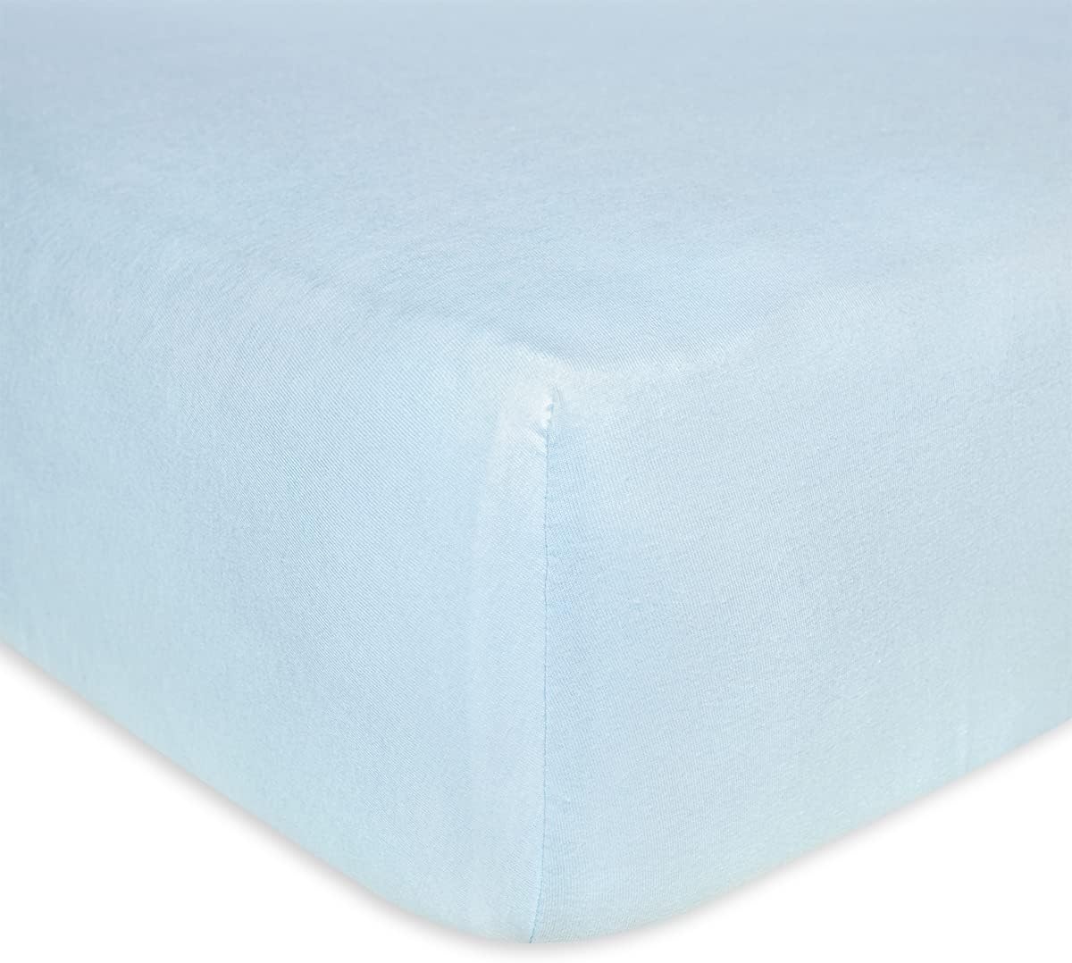 image:imageBurts Bees Baby Fitted Crib Sheet Girls Boys amp Unisex 100 Organic Cotton Crib Sheet for Standard Crib amp Toddler MattressesLight Blue Solid