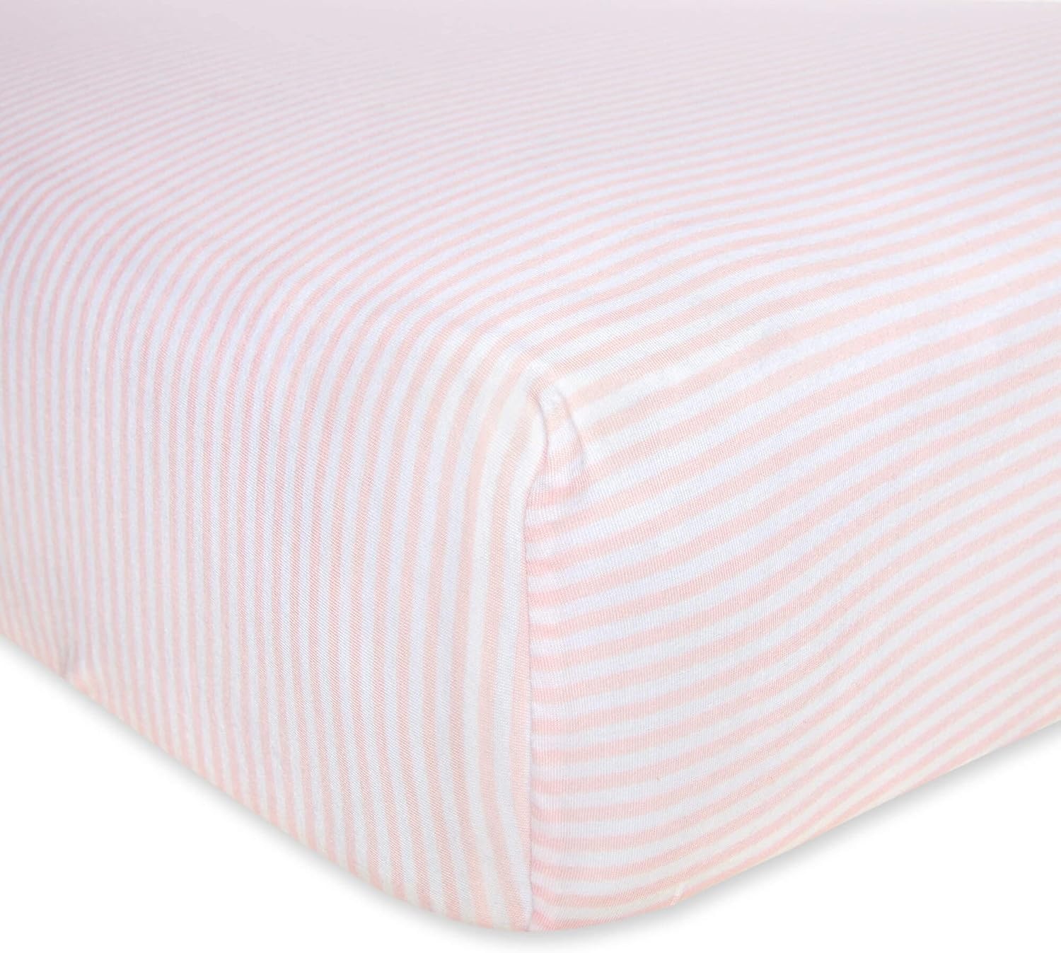 image:imageBurts Bees Baby Fitted Crib Sheet Girls Boys amp Unisex 100 Organic Cotton Crib Sheet for Standard Crib amp Toddler MattressesPink Stripe