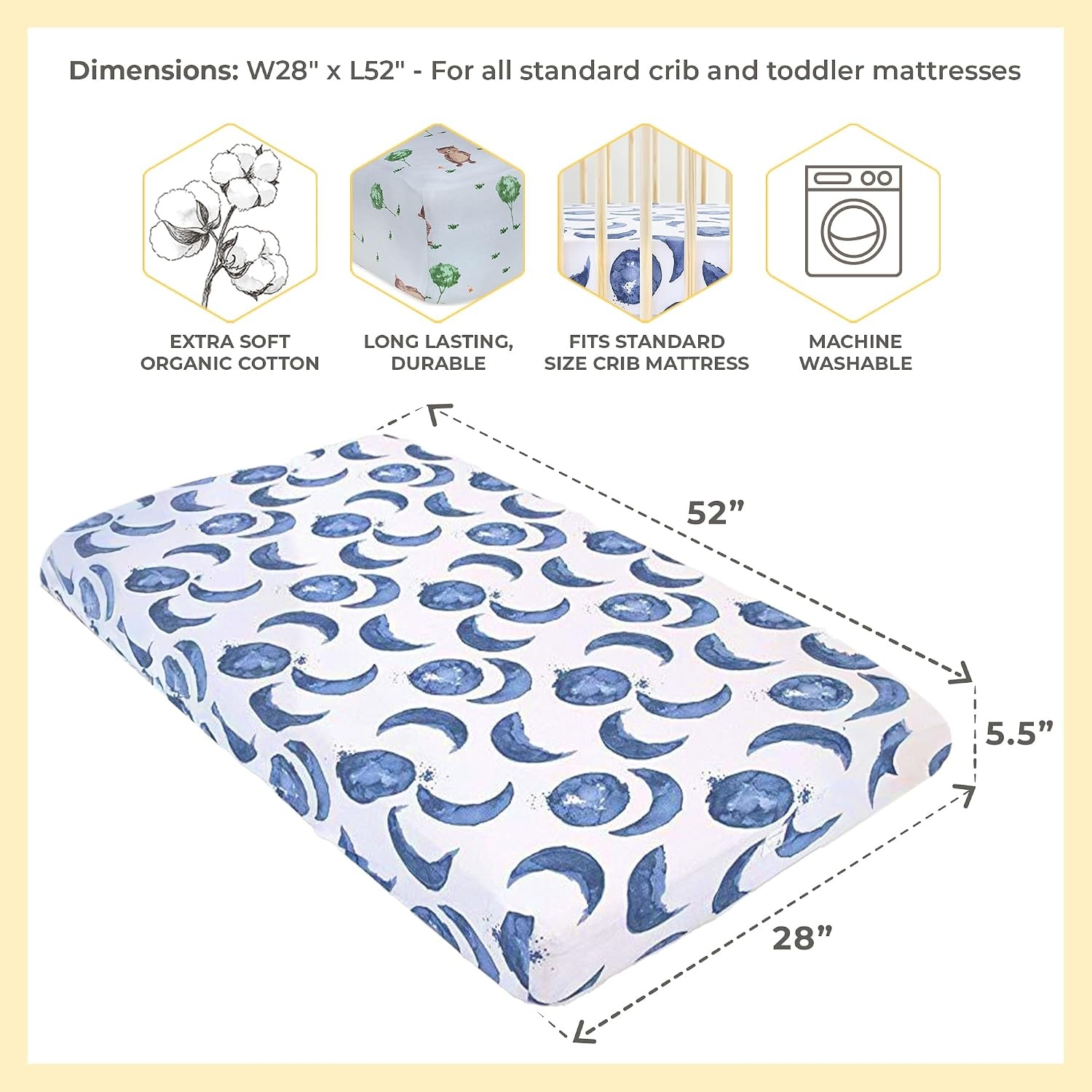 image:imageBurts Bees Baby Fitted Crib Sheet Girls Boys amp Unisex 100 Organic Cotton Crib Sheet for Standard Crib amp Toddler MattressesStorybook Bear