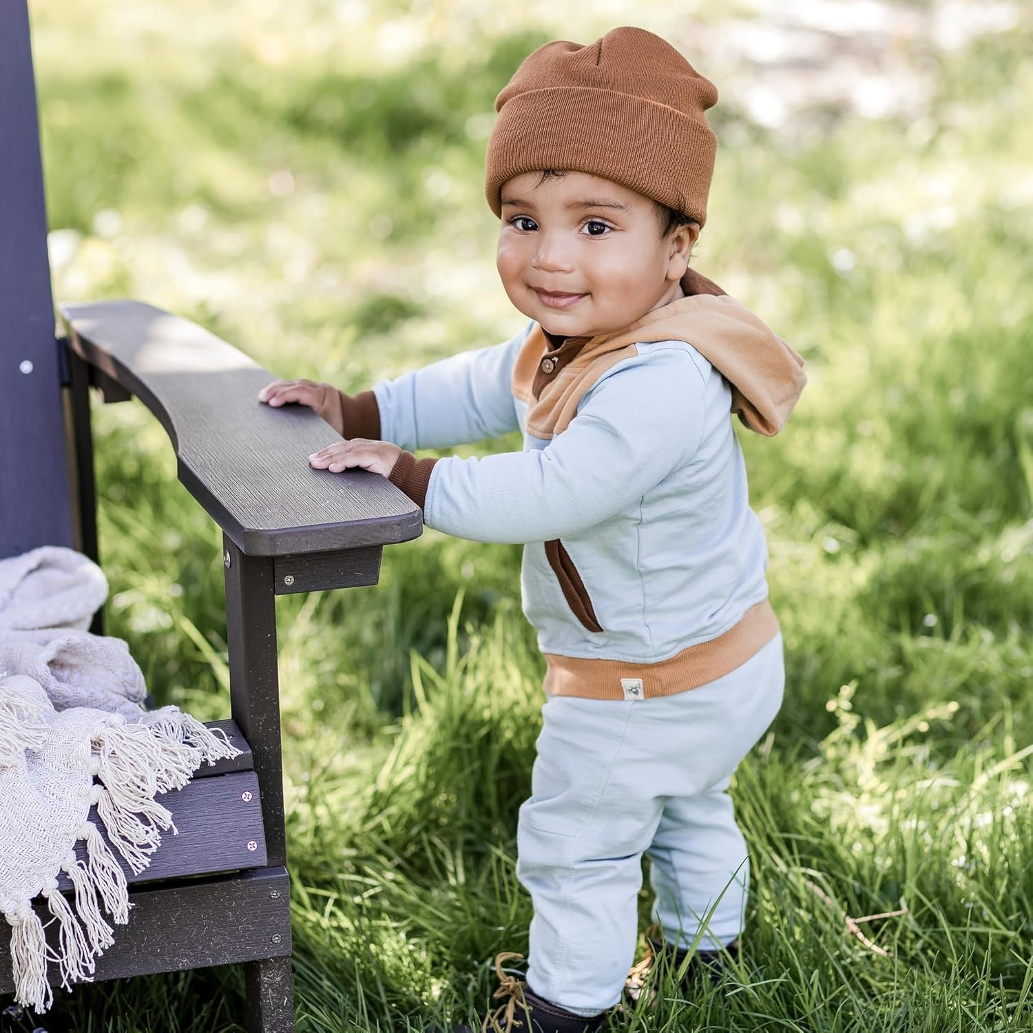 image:imageBurts Bees Baby Baby Boys Hoodie and Pant Set Top amp Bottom Outfit Bundle 100 Organic CottonRain Colorblocked