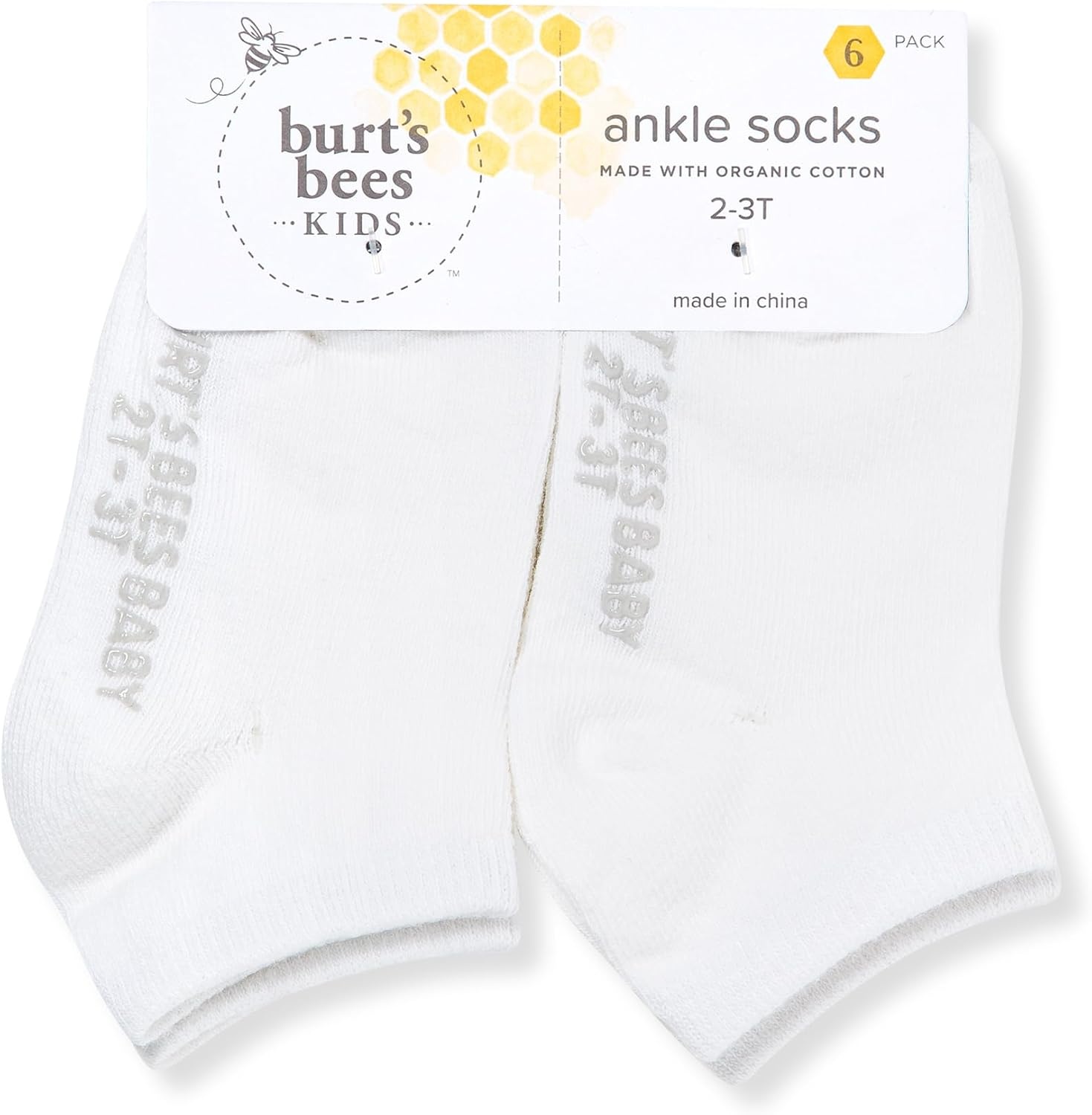 image:imageBurts Bees Baby Baby Girls Ankle Socks with NonSlip Grips Organic Soft Cotton Toddler Socks Baby Essential 6PackCloud Ankle Socks