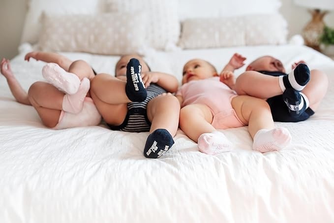 image:imageBurts Bees Baby Baby Girls Ankle Socks with NonSlip Grips Organic Soft Cotton Toddler Socks Baby Essential 6PackPink Blossom Multi