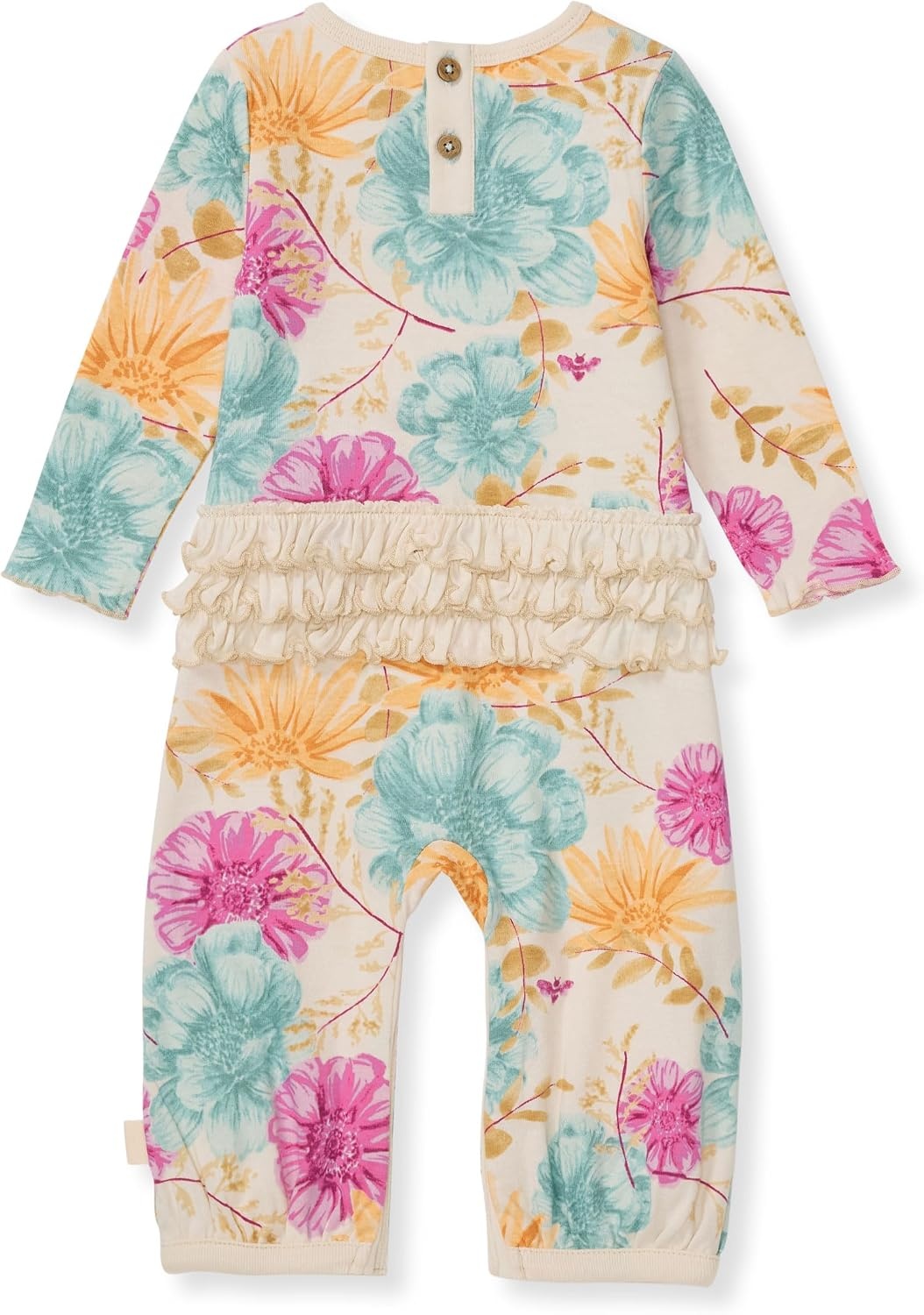 image:imageBurts Bees Baby Baby Girls Jumpsuit 100 Organic Cotton Onepiece Long Sleeve Ruffle Outfit CoverallMountain Floral