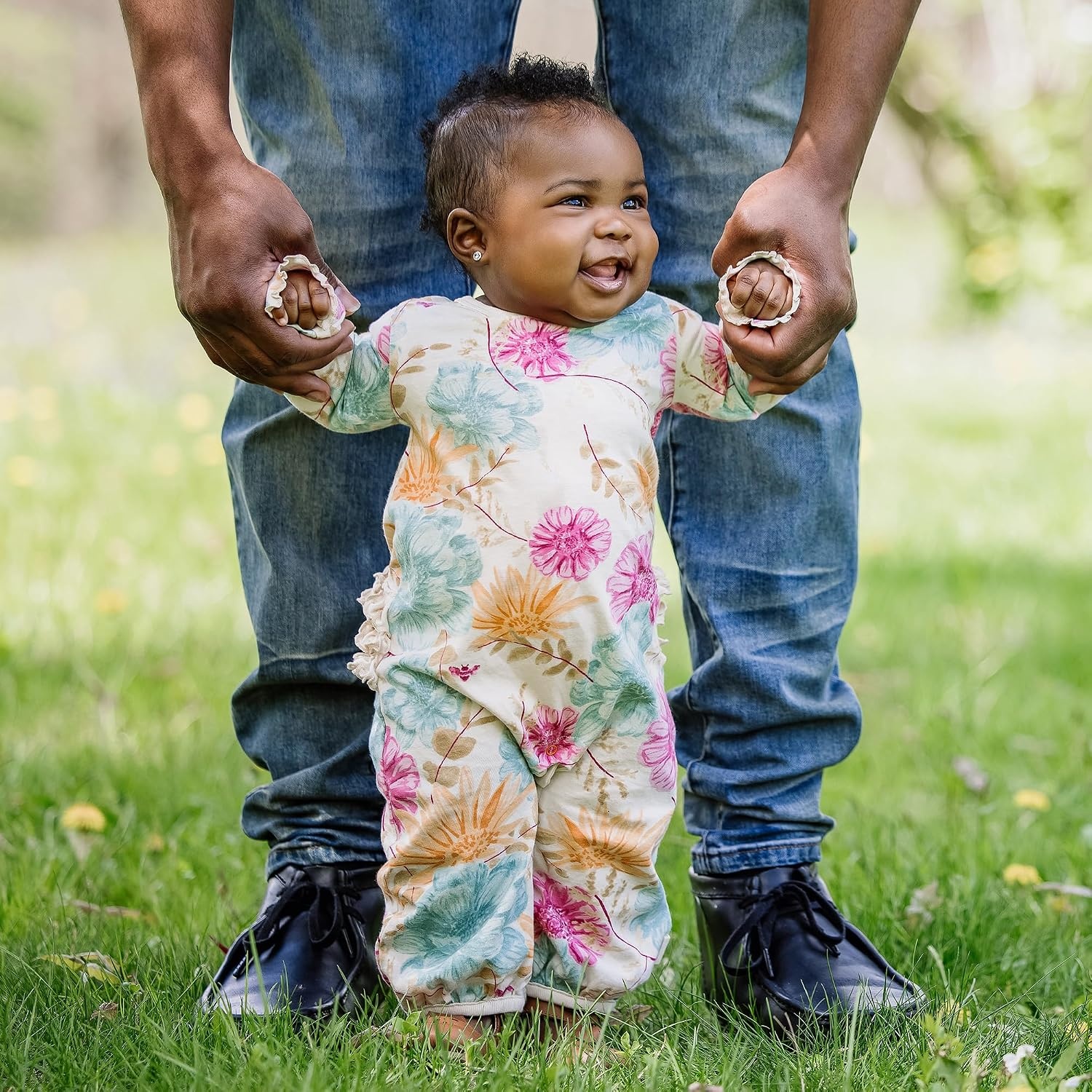 image:imageBurts Bees Baby Baby Girls Jumpsuit 100 Organic Cotton Onepiece Long Sleeve Ruffle Outfit CoverallMountain Floral