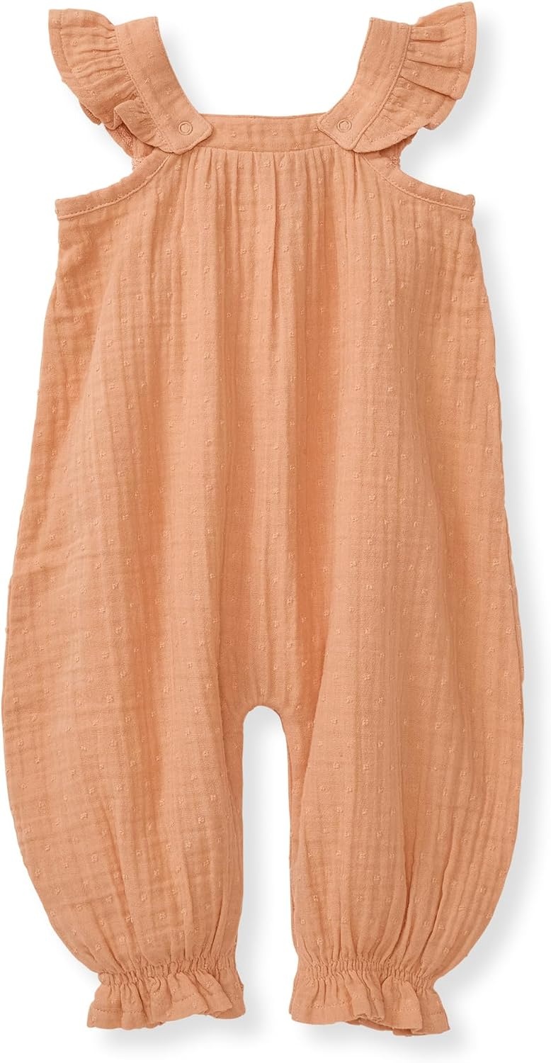 image:imageBurts Bees Baby Baby Girls Jumpsuit 100 Organic Cotton Onepiece Sleeveless Outfit CoverallPeach Puff